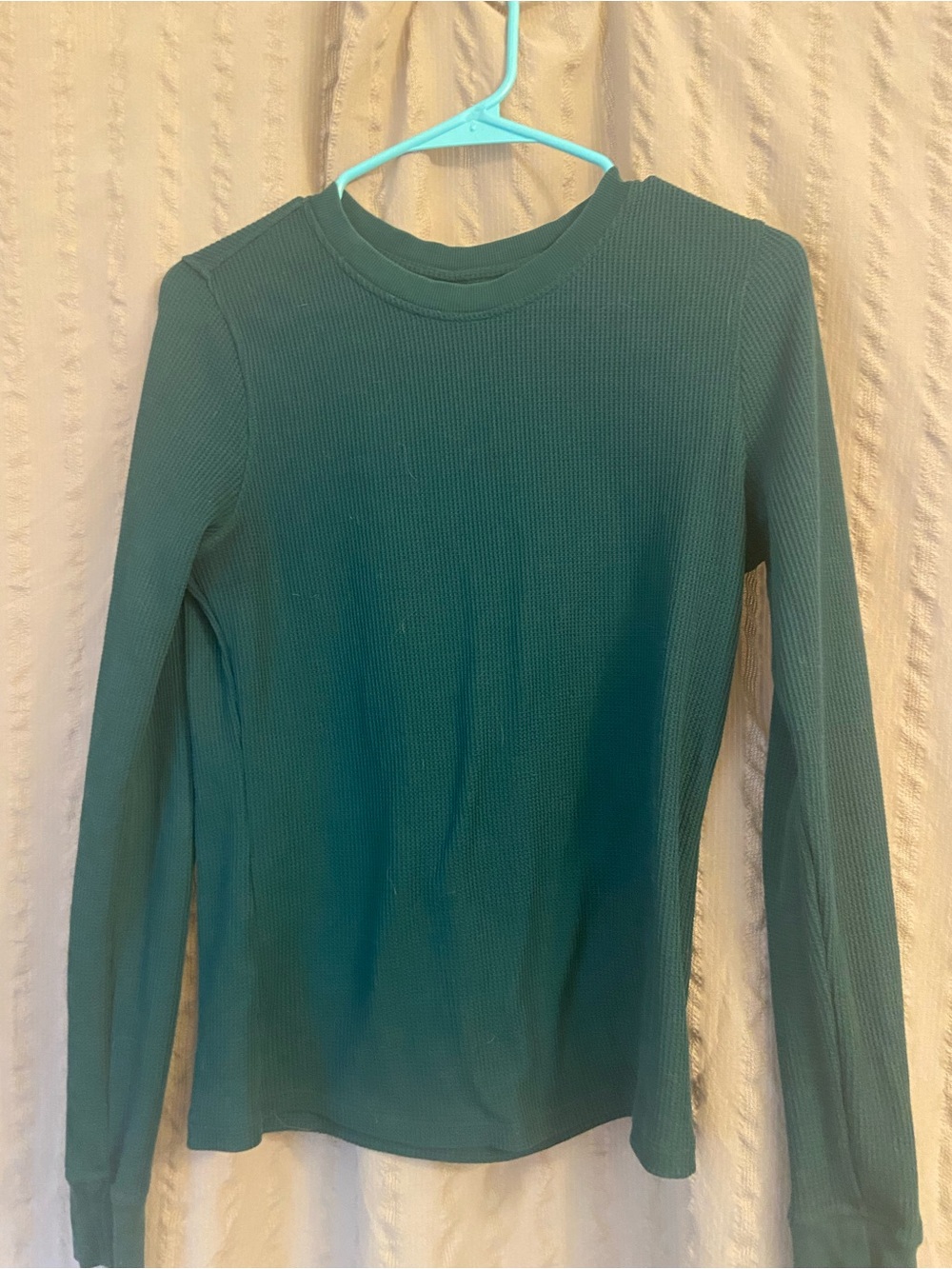 Outdoor voices forest green waffle long sleeve